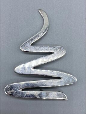 Vintage Mexico Sterling Silver 925 Zigzag Design Pin Brooch/ Pendant